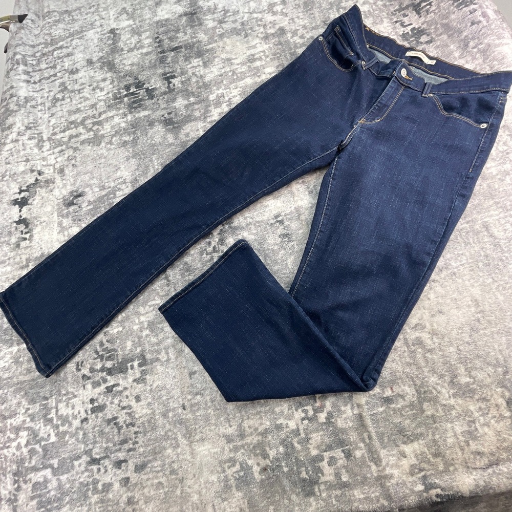 Levi's Womens 12 Classic Bootcut Jeans Dark Blue Solid Casual Denim